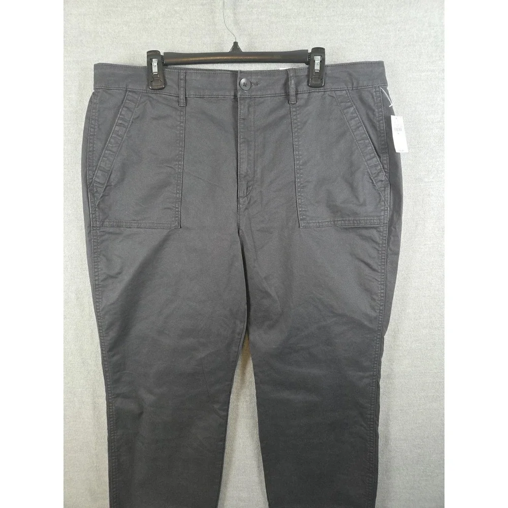 OLD NAVY Crop Capri Chino Pants‎ Womens 18 Charcoal Gray Comfort Stretch NEW